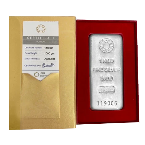 1 Kg Silver Casted Bar 999 Purity