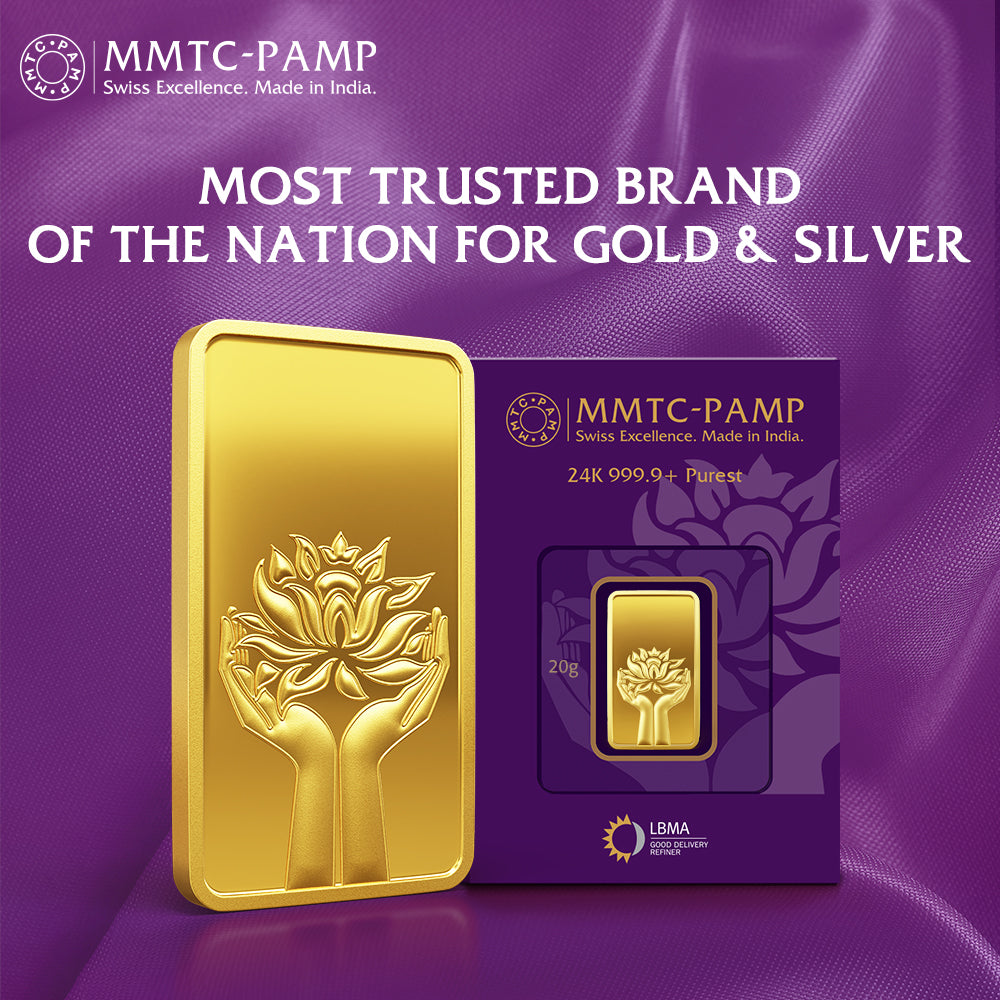 10 g Gold Bar Lotus 24k 999.9 Purity