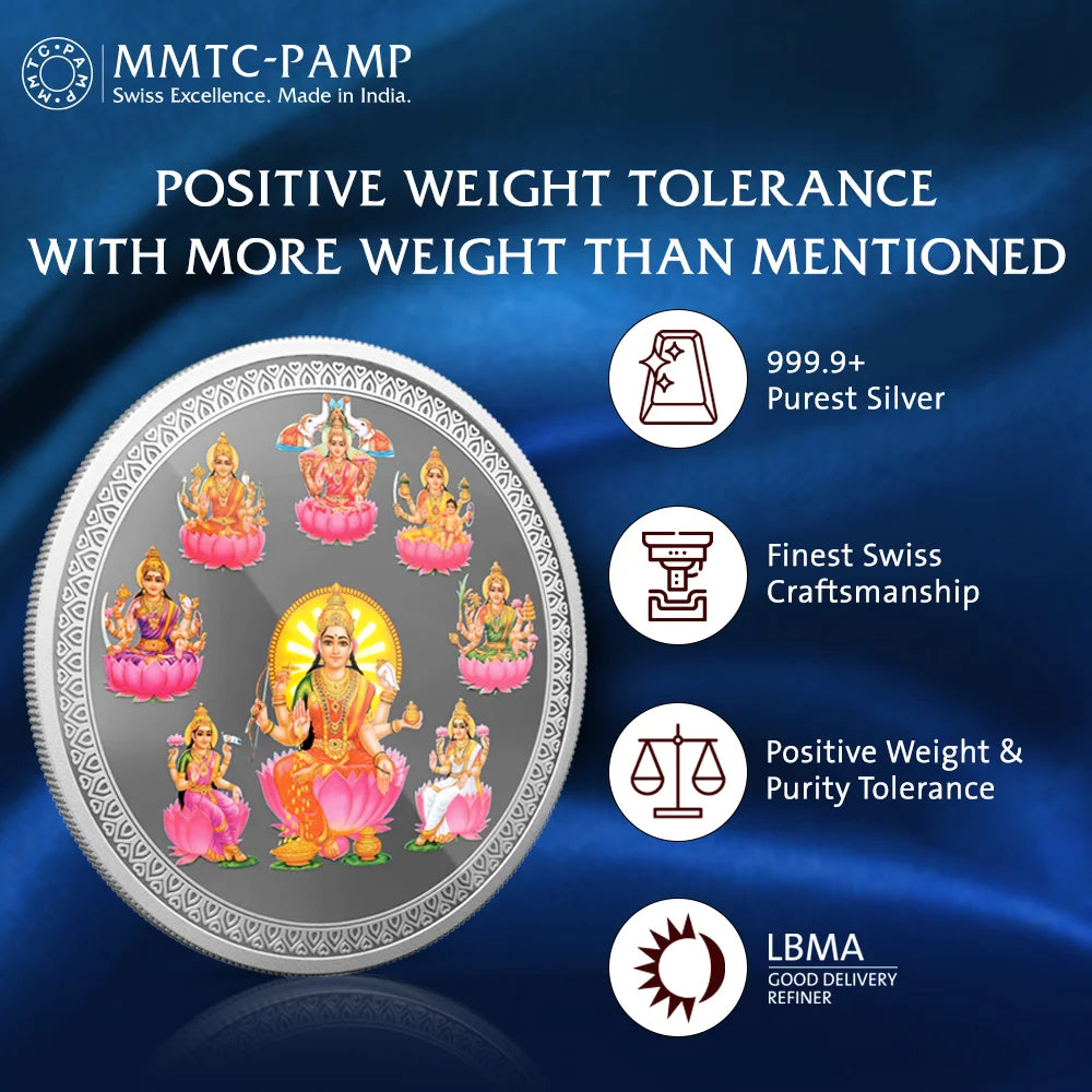 50 g Ashta Lakshmi Silver Coin 999.9 Purity