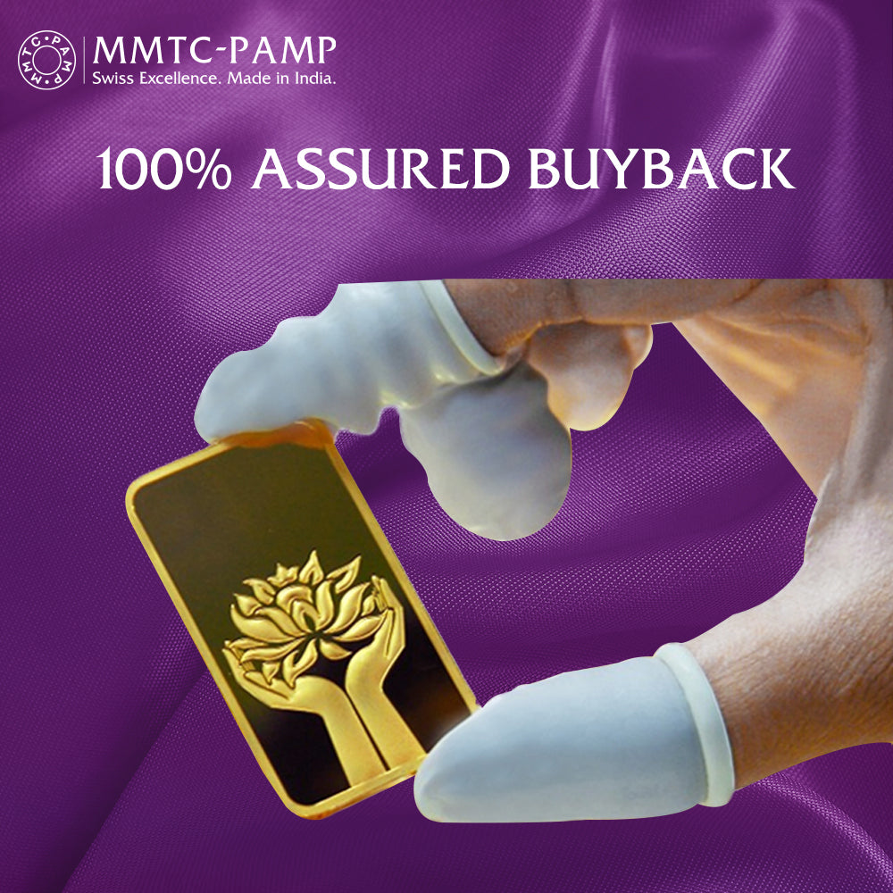 5 g Gold Bar Lotus 24k 999.9 Purity