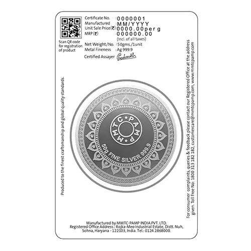 50 g Ashta Lakshmi Silver Coin 999.9 Purity