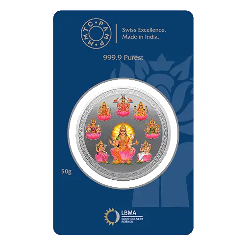50 g Ashta Lakshmi Silver Coin 999.9 Purity