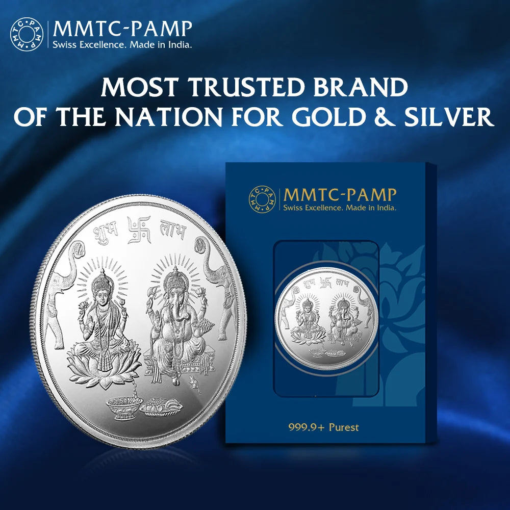50 g Ganesh Laxmi Silver Coin 999.9 Purity
