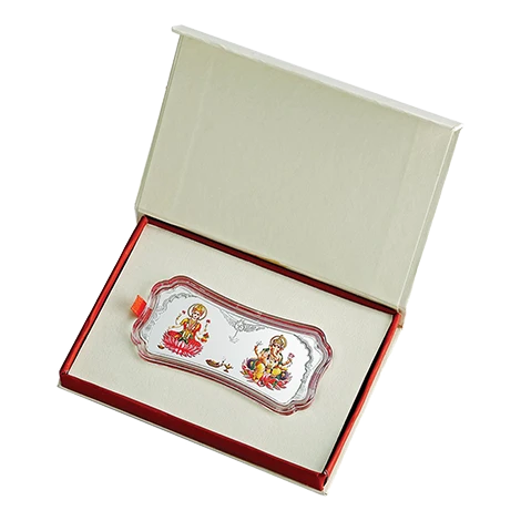 100 g Stylized Lakshmi Ganesha Silver Bar 999.9 Purity