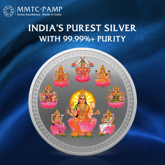 50 g Ashta Lakshmi Silver Coin 999.9 Purity