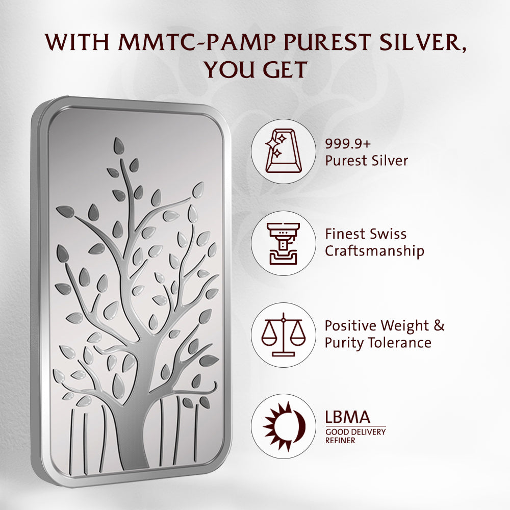 100 g Silver Bar Banyan Tree 999.9 Purity