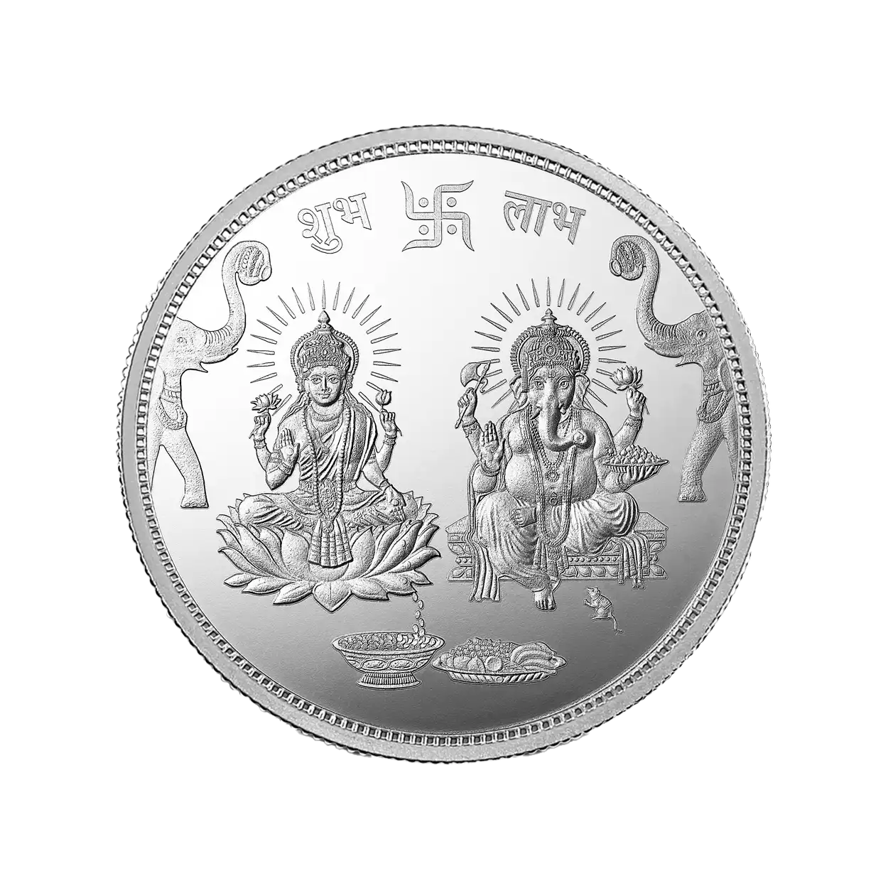 100 g Ganesh Lakshmi Silver Coin 999.9 Purity