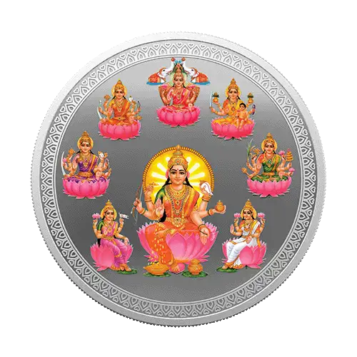 50 g Ashta Lakshmi Silver Coin 999.9 Purity