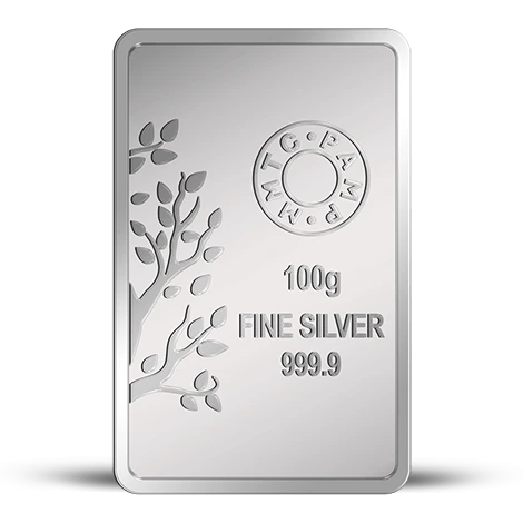 100 g Silver Bar Banyan Tree 999.9 Purity