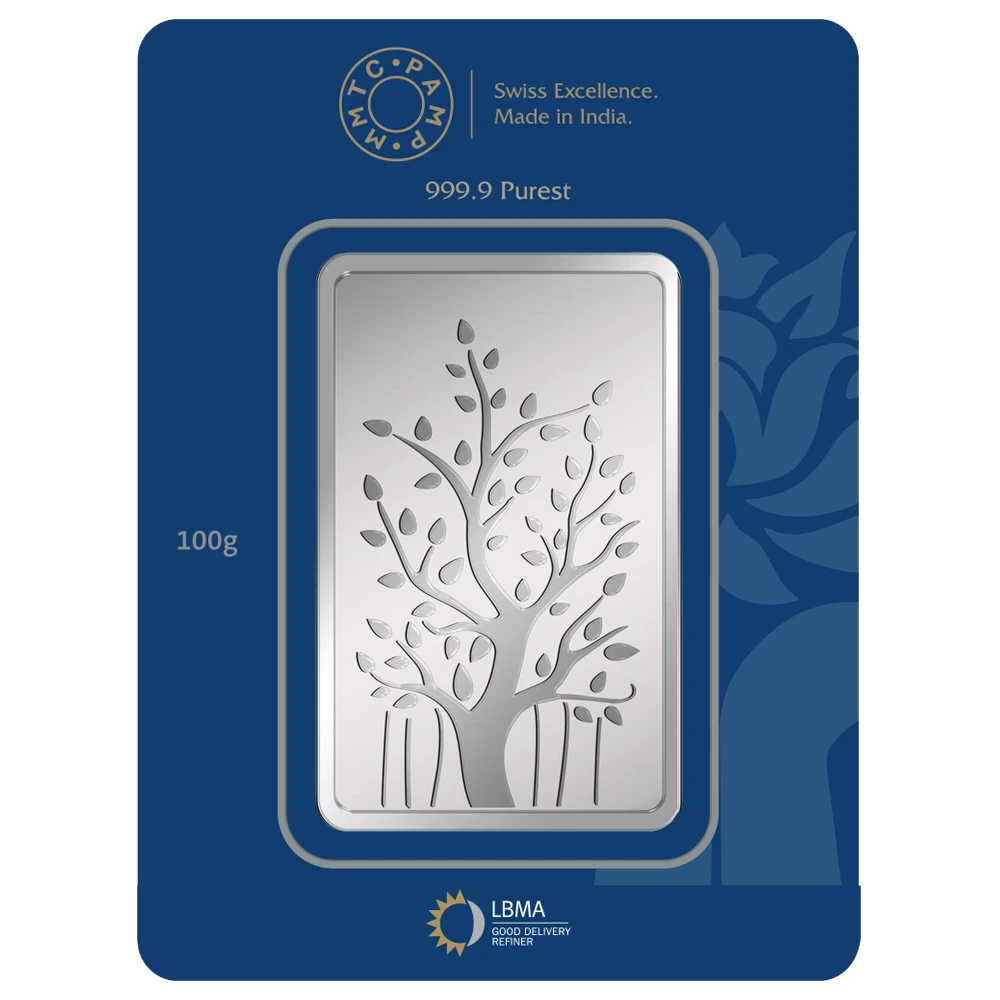 100 g Silver Bar Banyan Tree 999.9 Purity