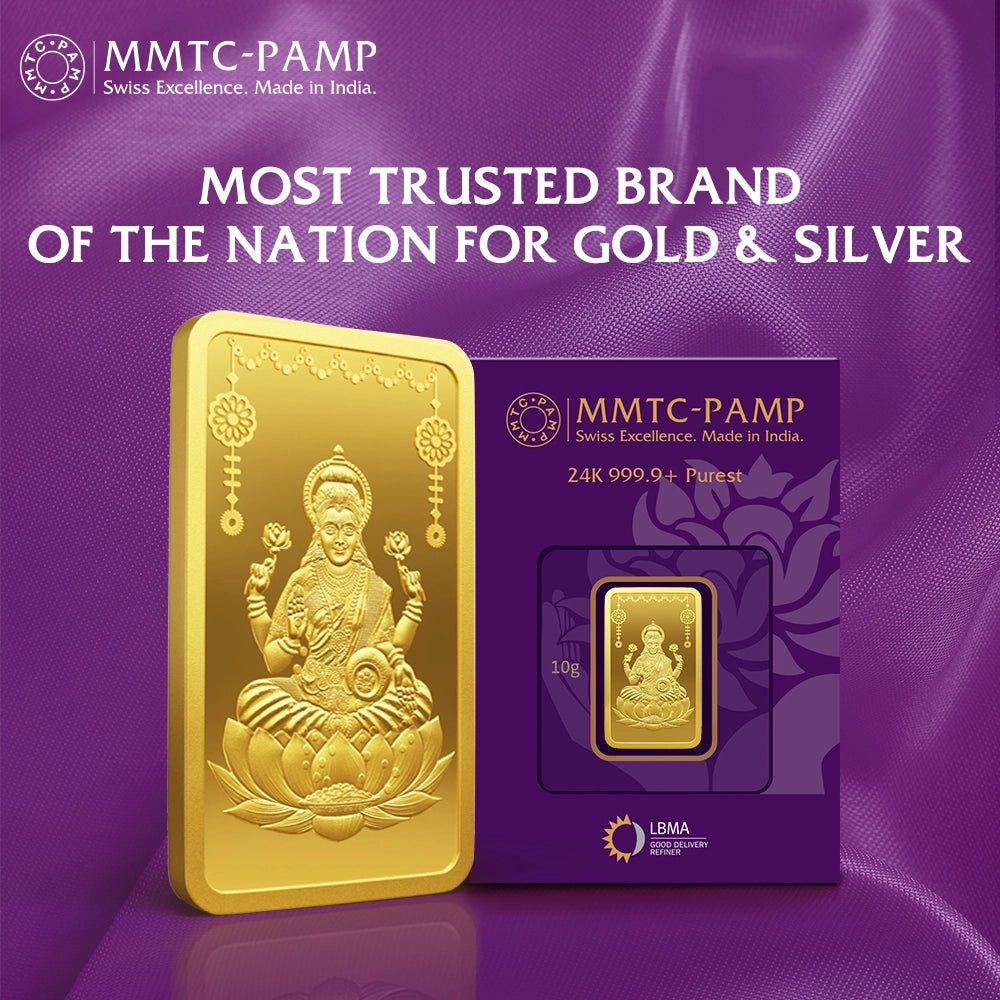 10 g Lakshmi लक्ष्मी Gold bar 24K 999.9 Purity