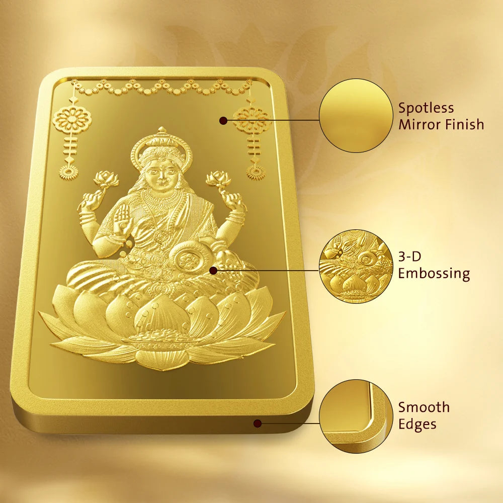 10 g Lakshmi लक्ष्मी Gold bar 24K 999.9 Purity