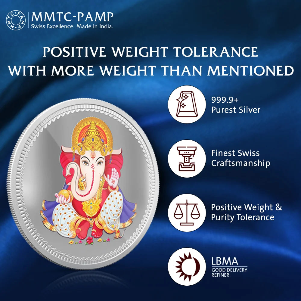 50 g Lord Ganesha Silver Coin 999.9 Purity