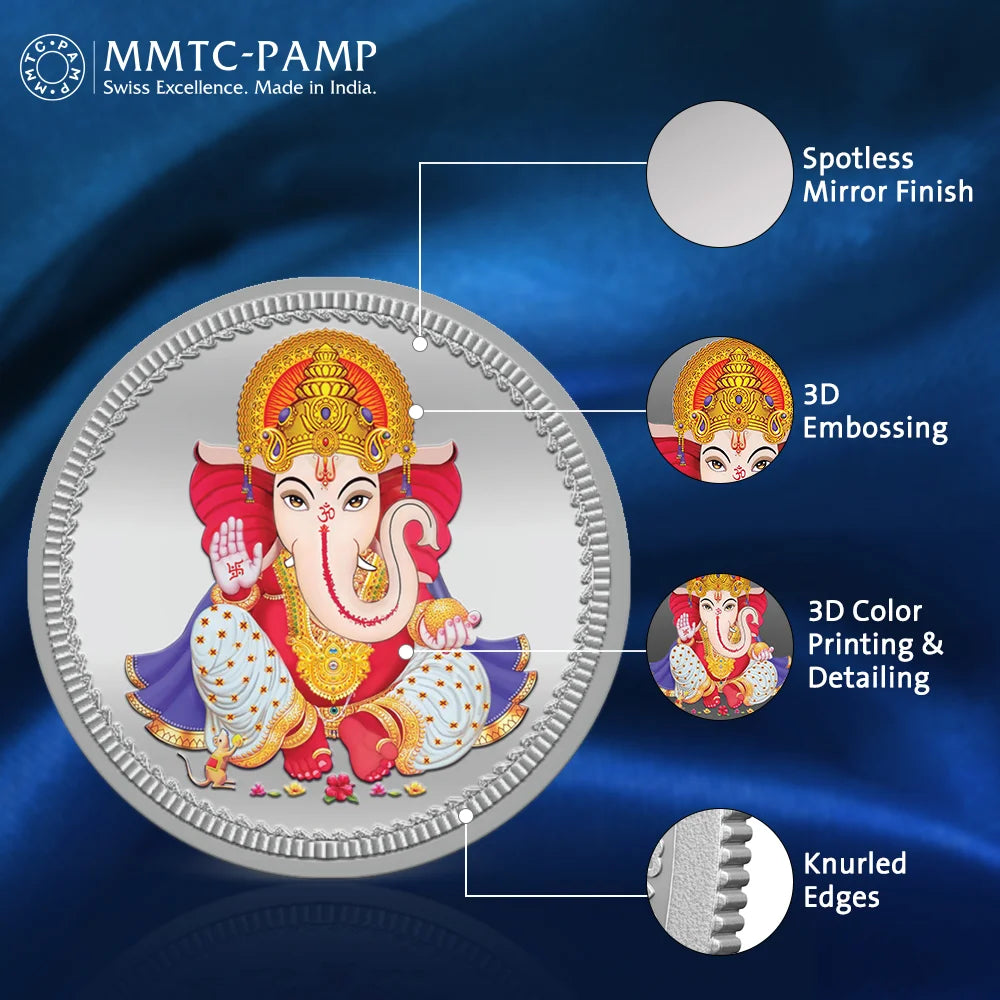 50 g Lord Ganesha Silver Coin 999.9 Purity