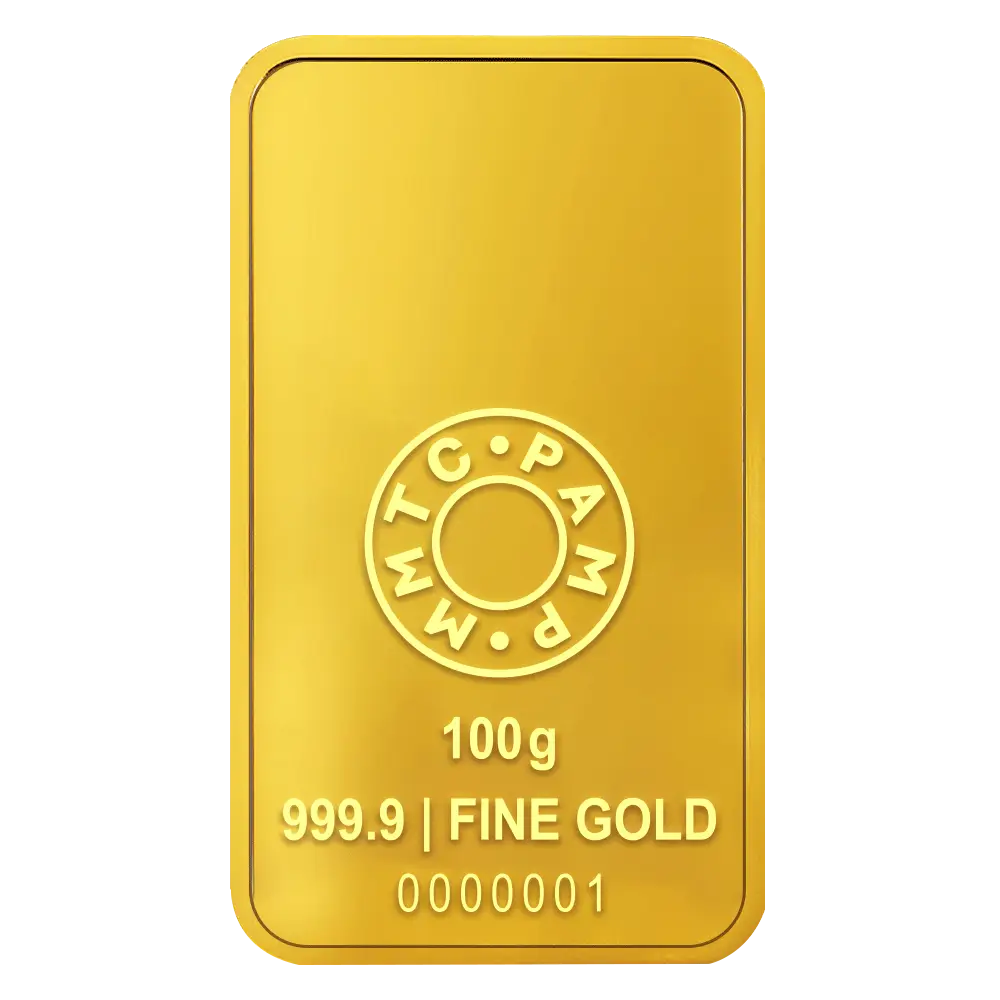 100 g Gold Bar Lotus 24k 999.9 Purity