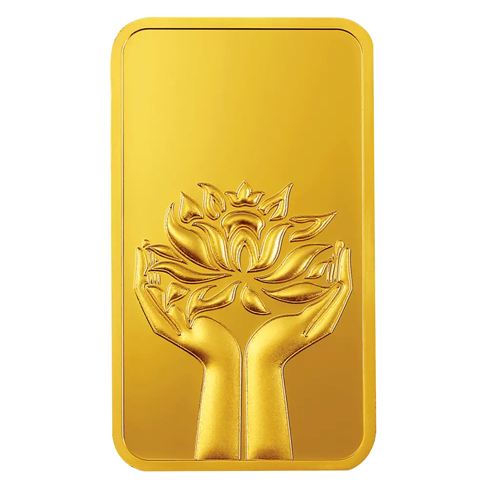 100 g Gold Bar Lotus 24k 999.9 Purity